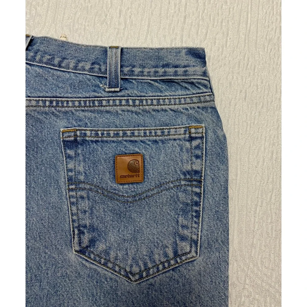 Carhartt B460‎ LVB Work Jeans Men's Size 36×34 Blue Relaxed Fit
